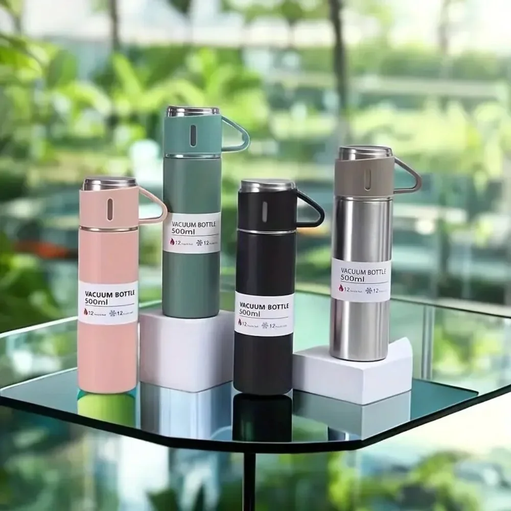 500 ml Travel Thermo Set, Vacuum Bottle, Suitable for Hot And Cold Drinks